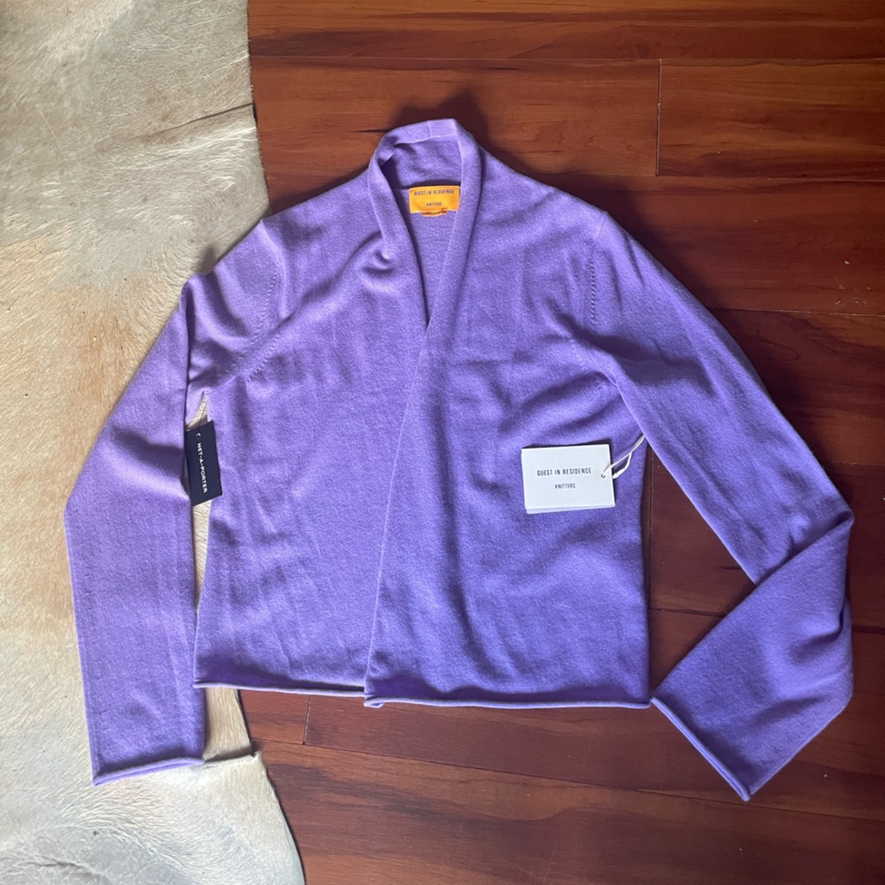 Guest In Residence Women's Stealth Cardigan in Purha Cashmere Size L NWT
